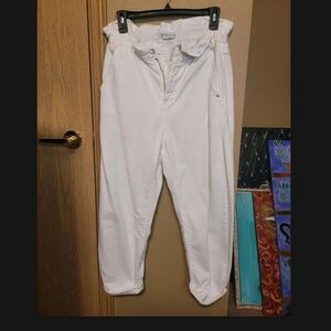 Zara white cuffed jeans